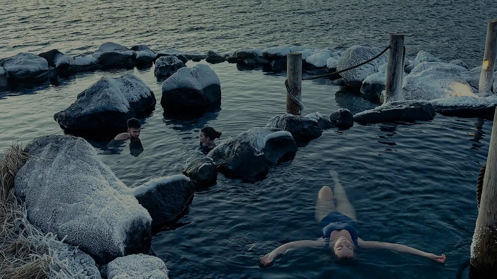 Coastal view of Hvammsvík Hot Springs natural setting