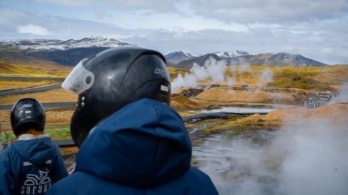 Extreme ATV adventure through Hengill volcanic range with dramatic lava landscapes