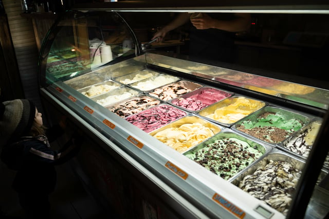 An apetizing display of beautiful ice cream